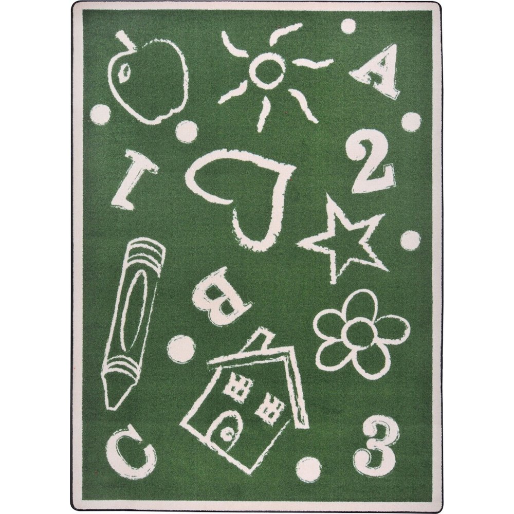 Playful Patterns Kid's Art 10'9" x 13'2" Area Rug in Color Green