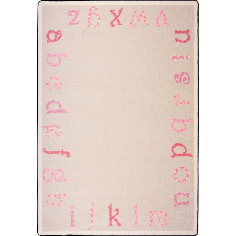 Kid Essentials Polka Dot ABC's 10'9" x 13'2" Area Rug in Color Pink