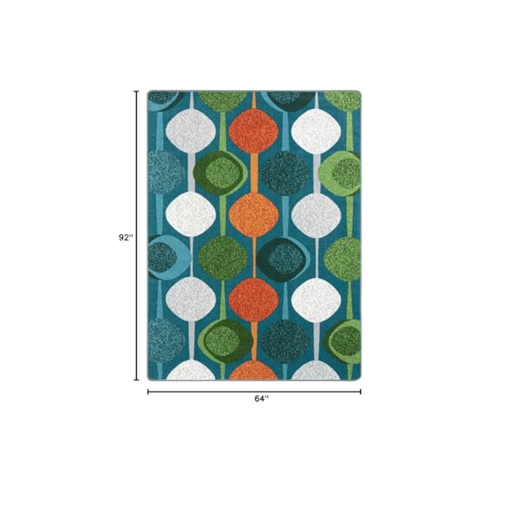 Kid Essentials String Along 5'4" x 7'8" Area Rug in Color Citrus