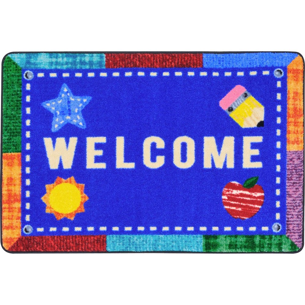 Kid Essentials Alphabet Upcycle 2'8" x 3'10" Area Rug in Color Multi