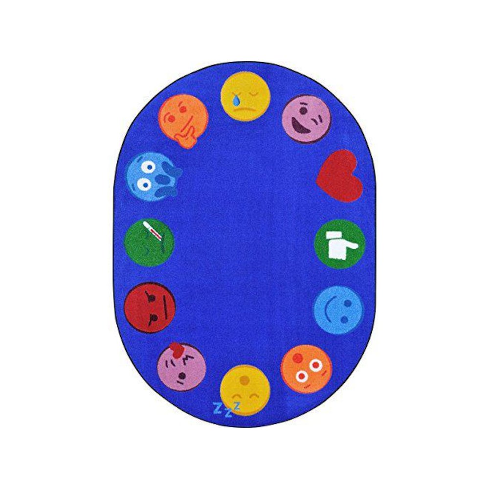 Kid Essentials Emoji Edge 13'2" Round Area Rug in Color Multi