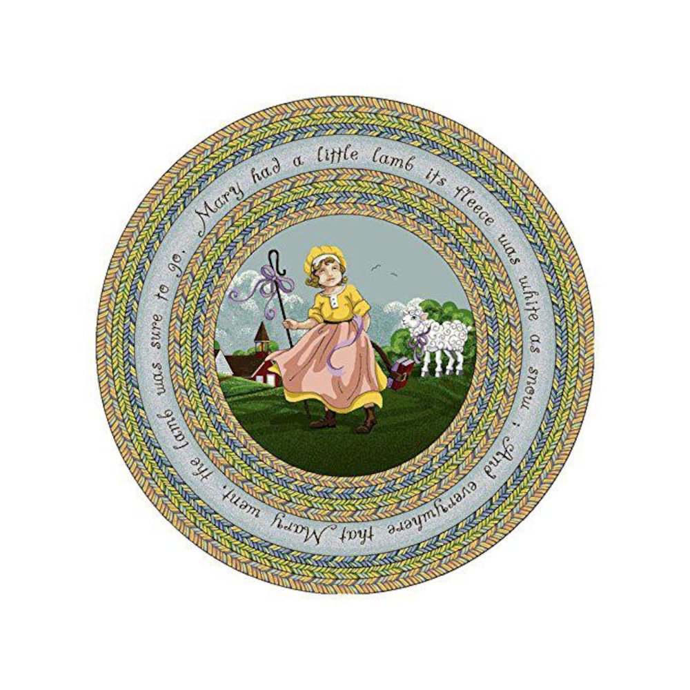 Kid Essentials Mary's Lamb 5'4" Round Area Rug in Color Multi
