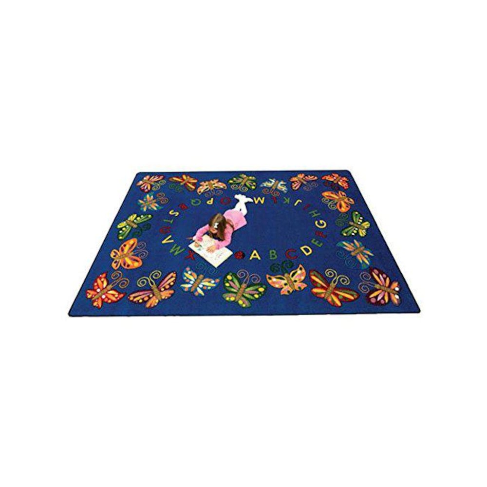 Kid Essentials Butterfly Delight 7'8" x 10'9" Oval Area Rug in Color Multi