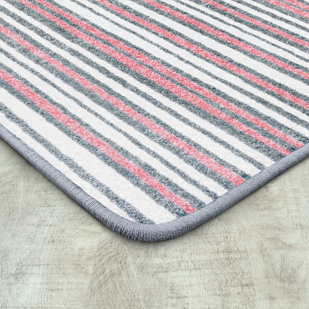 Claremont Kids Between the Lines 3'10" x 5'4" Area Rug in Color Blush