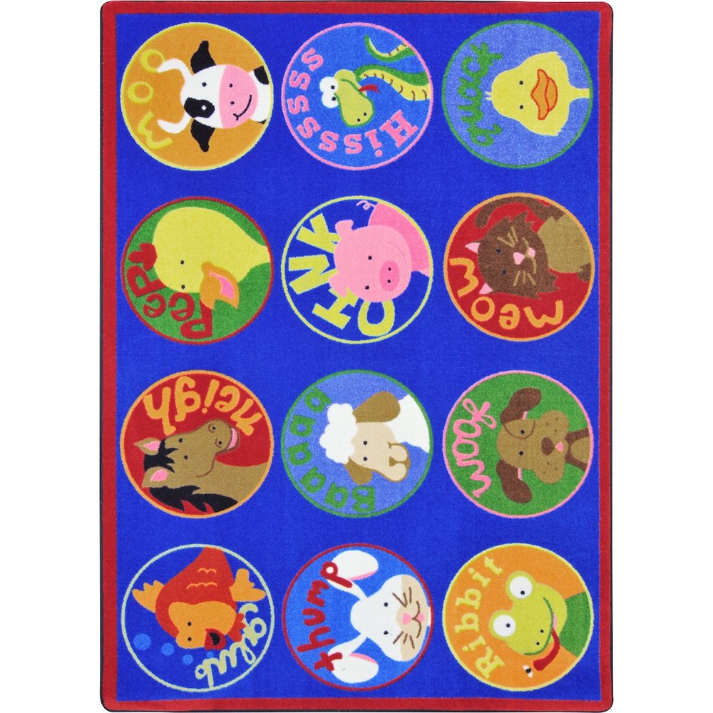 Kid Essentials Creature Calls 5'4" x 7'8" Area Rug in Color Multi