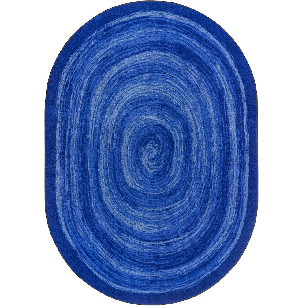 Kid Essentials Feeling Fun 5'4" x 7'8" Oval Area Rug in Color Blue