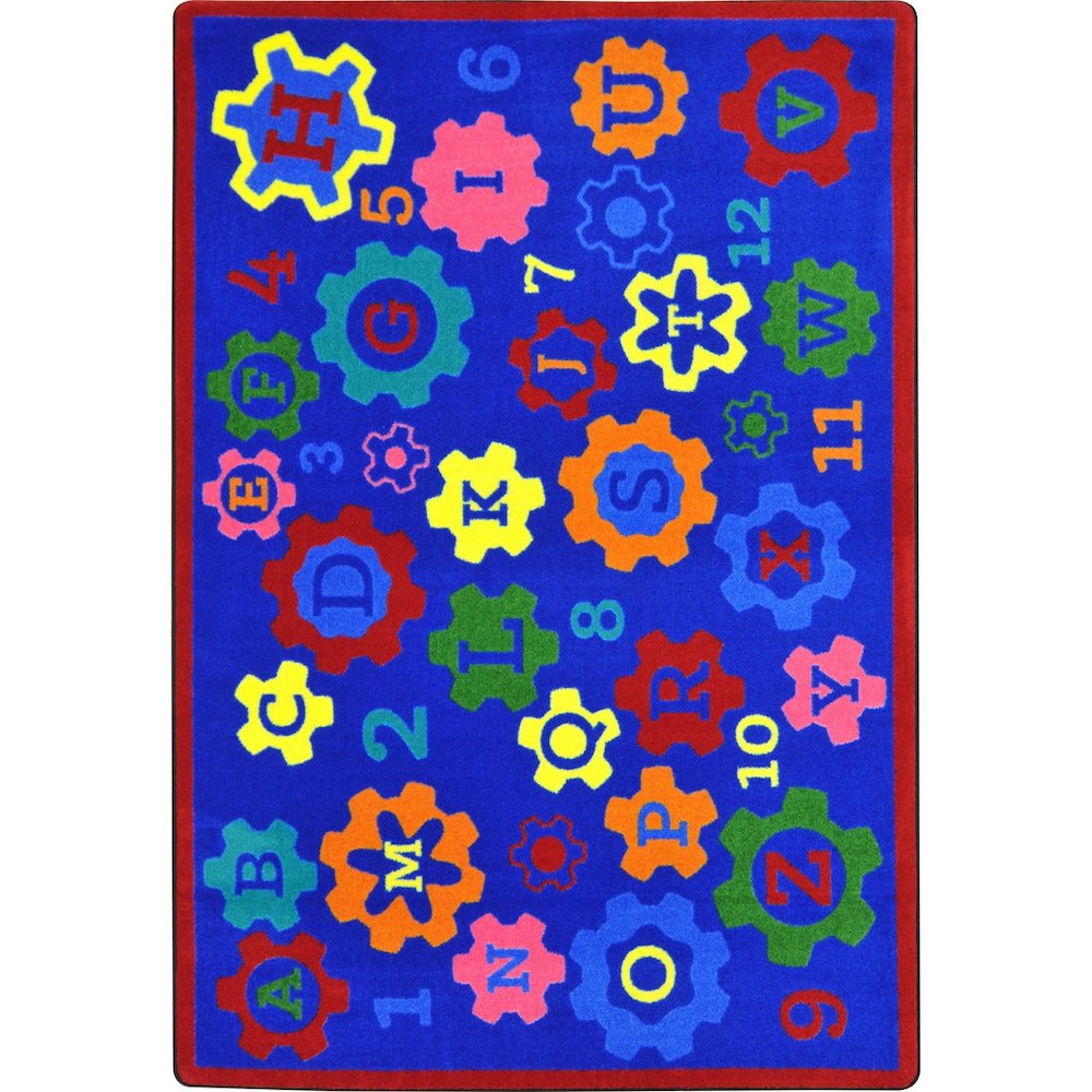 Kid Essentials Geared for Learning 5'4" x 7'8" Area Rug in Color Multi