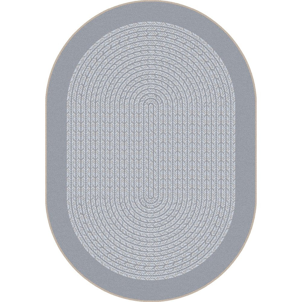 Kid Essentials Like Home 3'10" x 5'4" Oval Area Rug in Color Silver