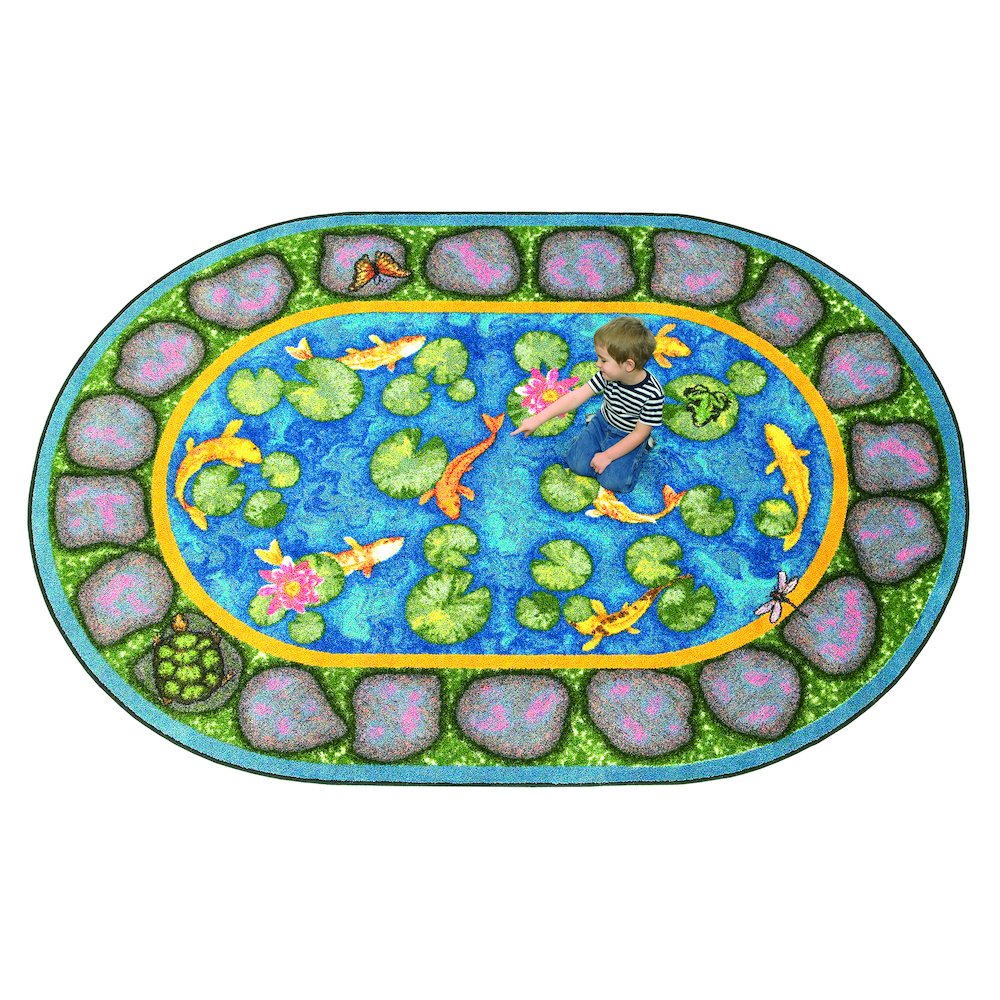 Kid Essentials Maria's Garden 3'10" x 5'4" Oval Area Rug in Color Multi