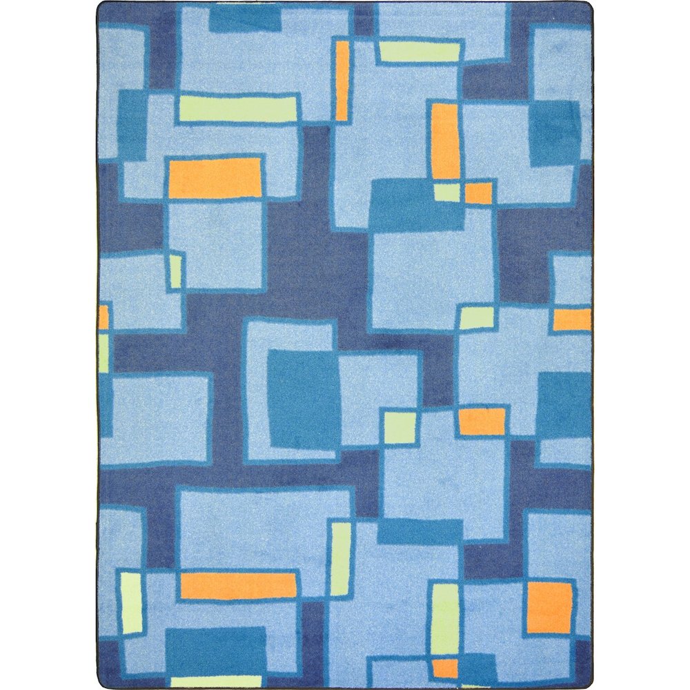 Kid Essentials Outside the Box 3'10" x 5'4" Area Rug in Color Cool Blue
