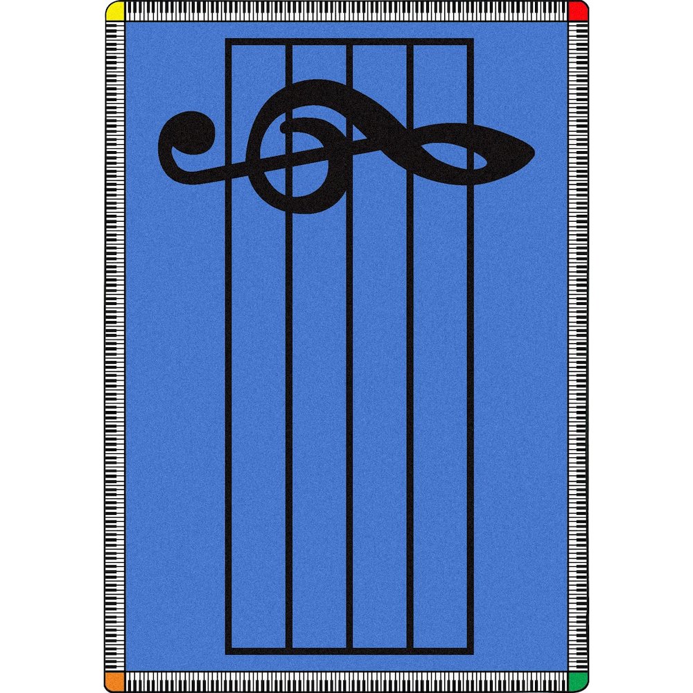 Kid Essentials Play Along 5'4" x 7'8" Area Rug in Color Blue