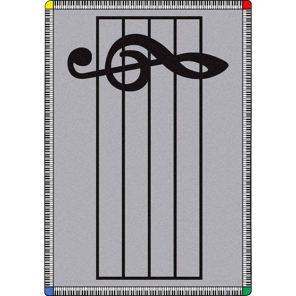 Kid Essentials Play Along 5'4" x 7'8" Area Rug in Color Gray
