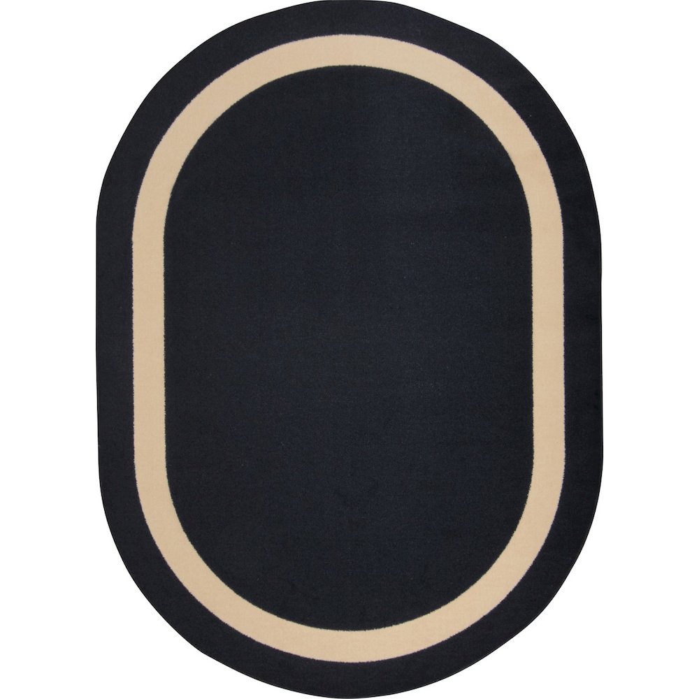 Kid Essentials Portrait 5'4" x 7'8" Oval Area Rug in Color Onyx