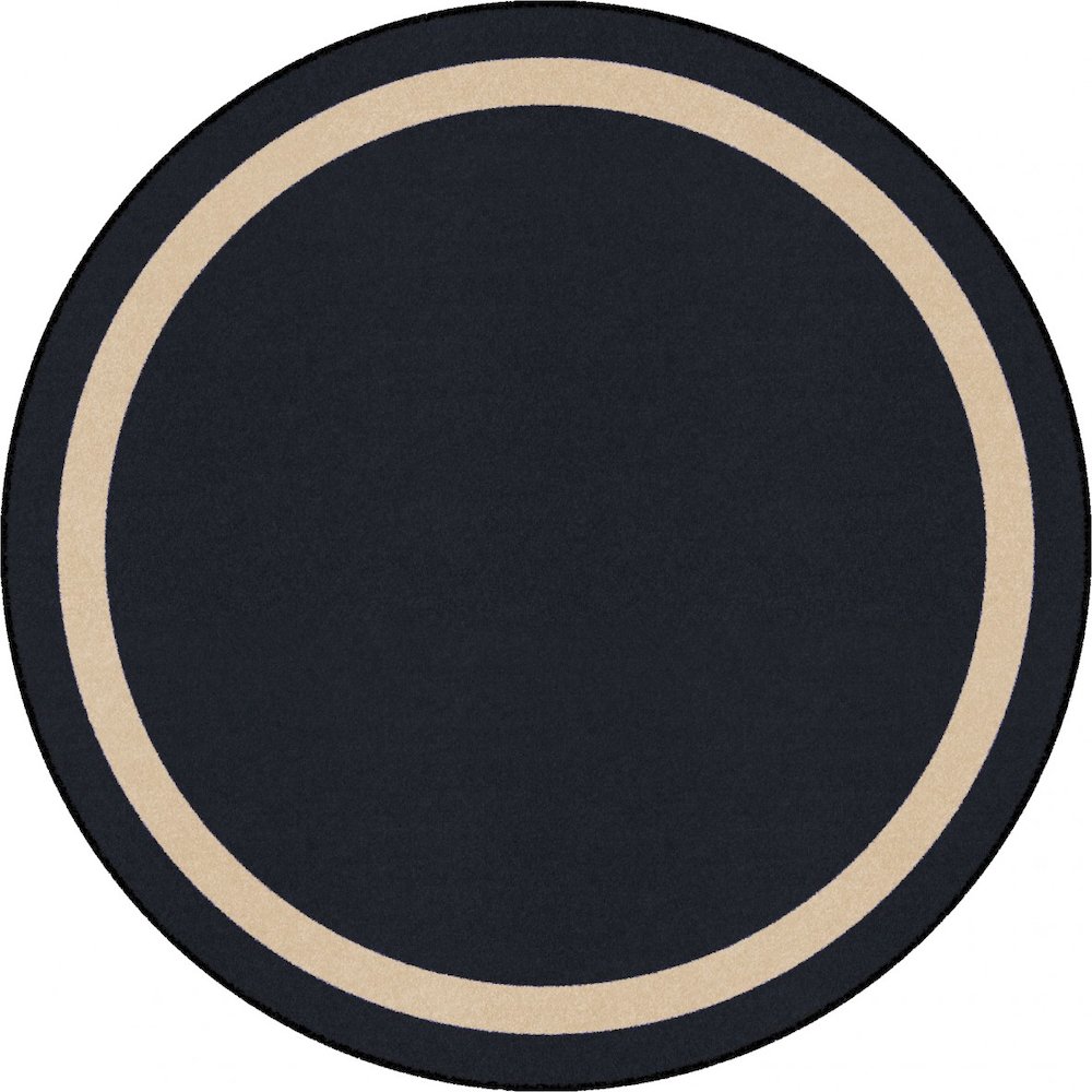 Kid Essentials Portrait 7'7" Round Area Rug in Color Onyx