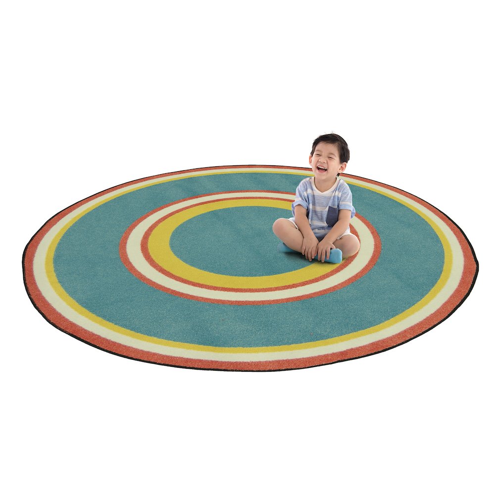 Kid Essentials Ripples 7'7" Round Area Rug in Color Beach