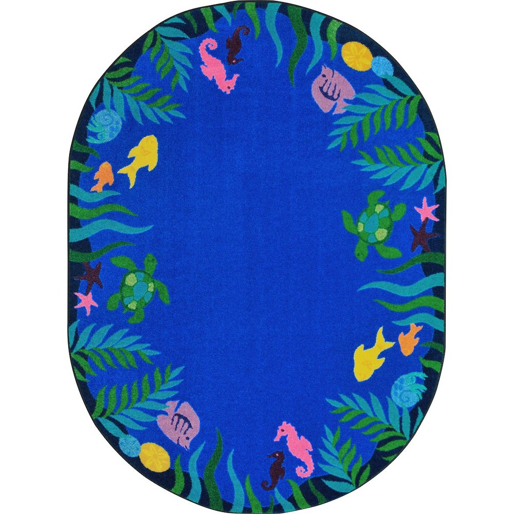 Kid Essentials Soothing Seas 5'4" x 7'8" Oval Area Rug in Color Multi