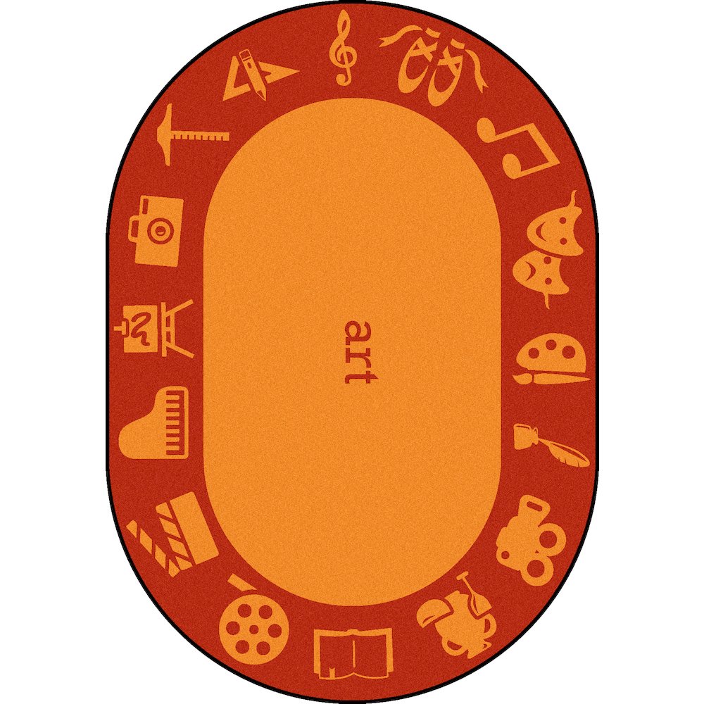 Kid Essentials STEAM 5'4" x 7'8" Oval Area Rug in Color Art