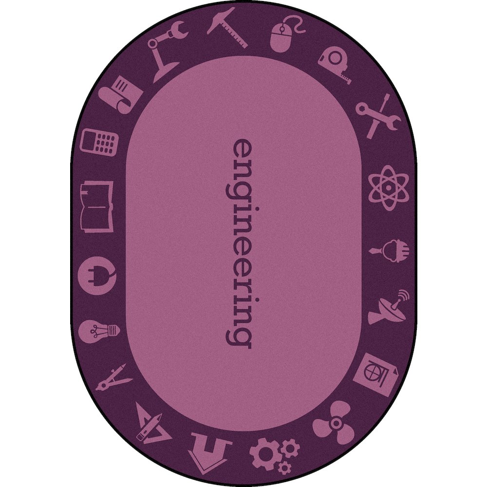 Kid Essentials STEAM 7'8" x 10'9" Oval Area Rug in Color Engineering