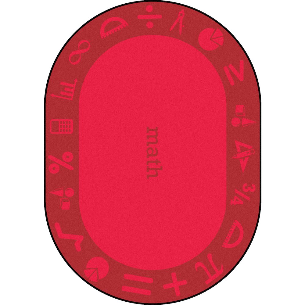 Kid Essentials STEAM 7'8" x 10'9" Oval Area Rug in Color Math