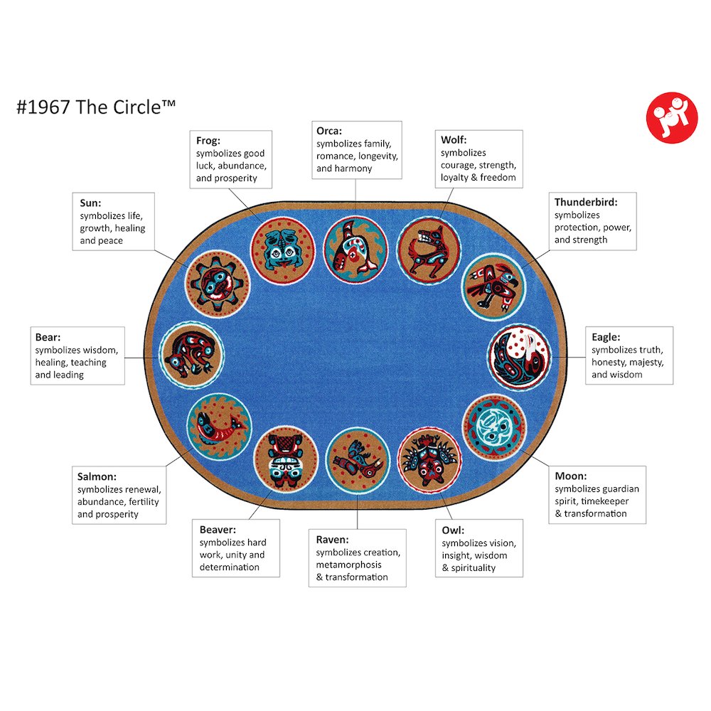 Kid Essentials The Circle 7'8" x 10'9" Oval Area Rug in Color Multi