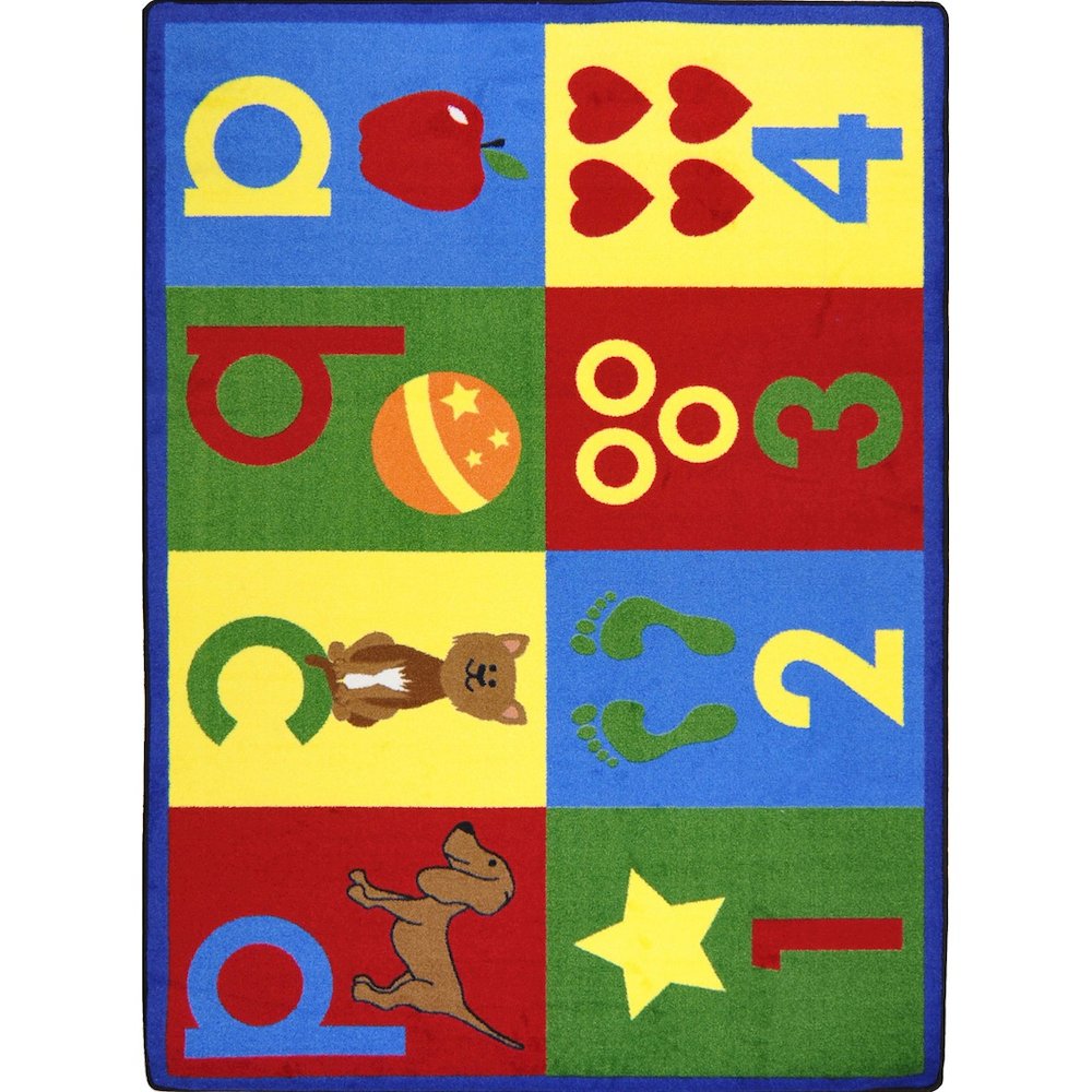 Kid Essentials Toddler Basics 3'10" x 5'4" Area Rug in Color Bold