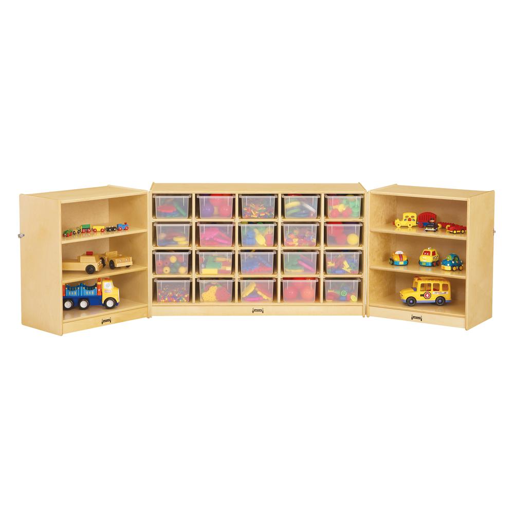 20 Cubbie-Tray Triple Fold-n-Lock - with Clear Trays