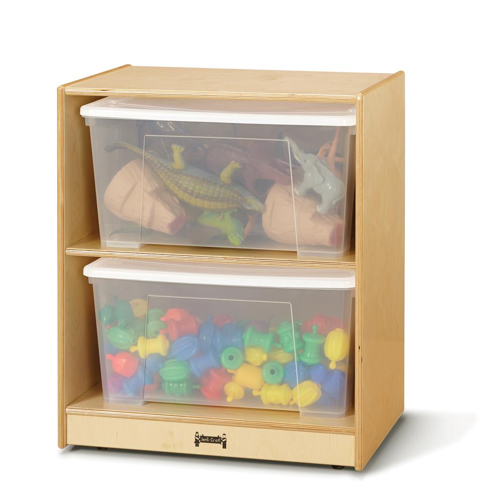 Jonti-Craft® Space-Saver Jumbo Tote Storage – with Clear Totes + Lids