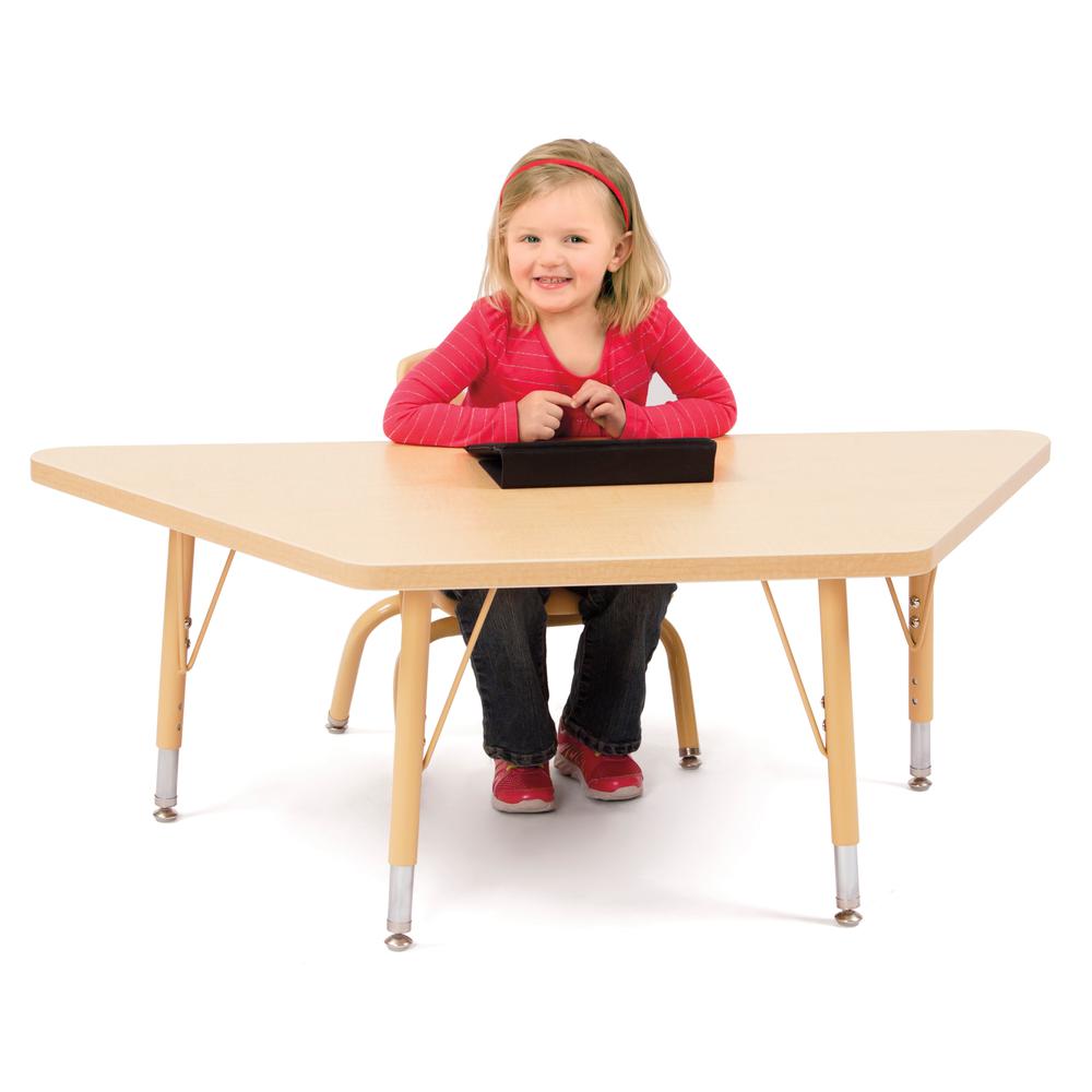 Trapezoid Activity Tables - 30" X 60", Mobile - Gray/Purple/Gray