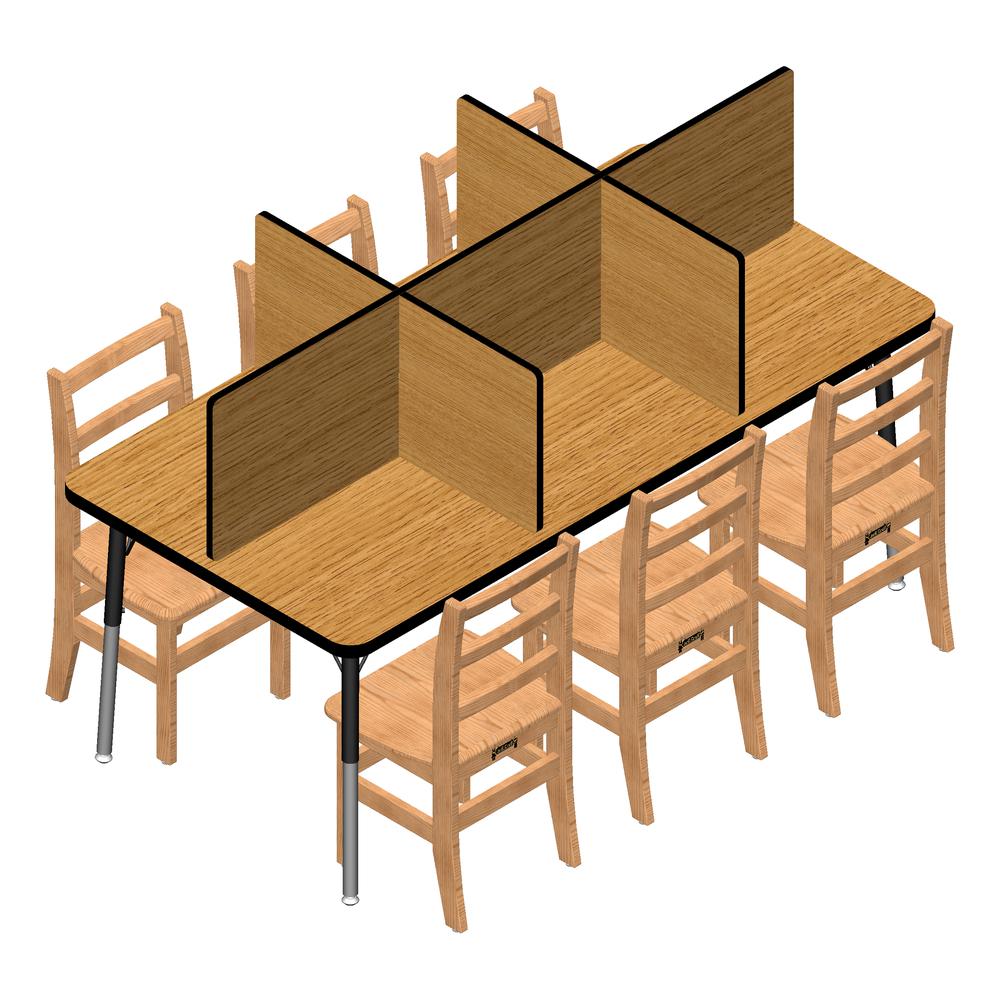 Study Carrel - 6 Carrels - Large - Oak/Black