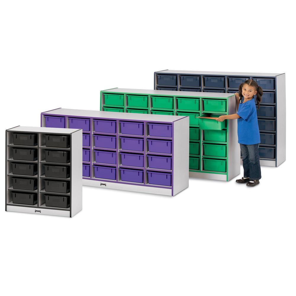 20 Tub Mobile Storage - with Colored Tubs