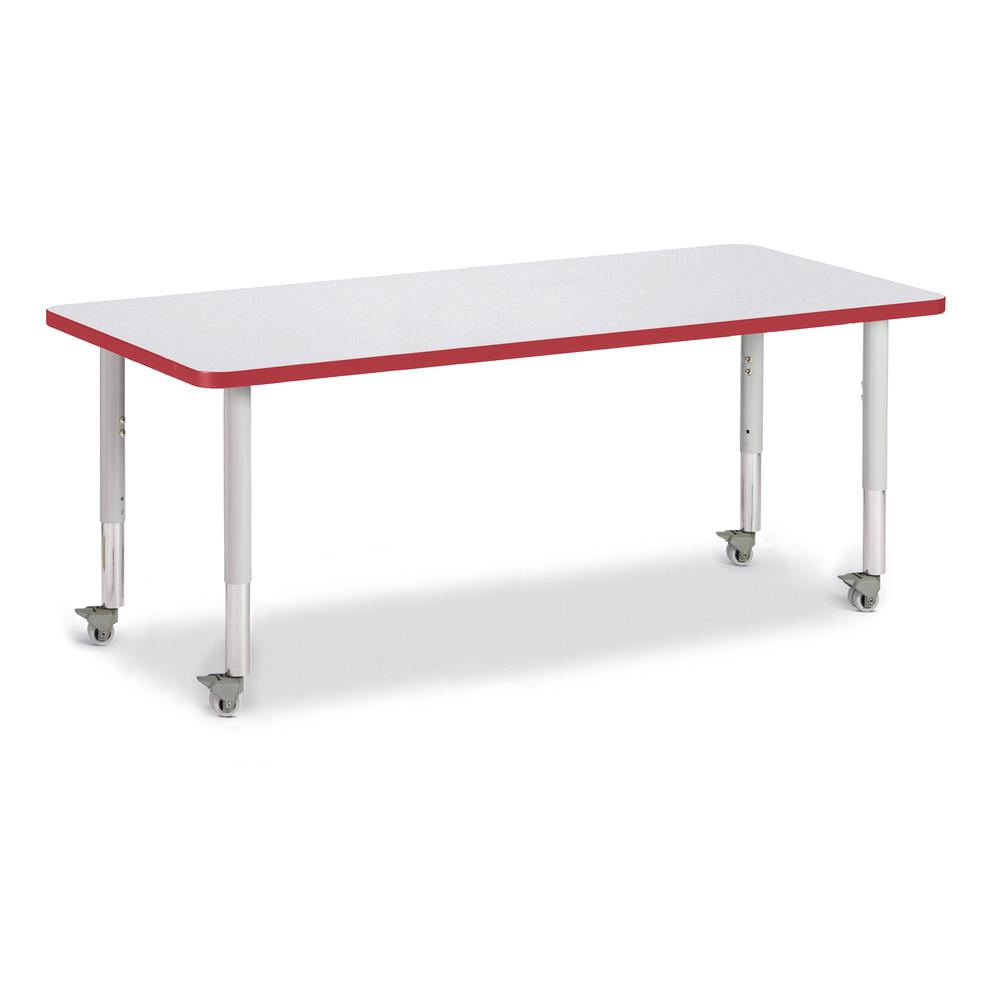 Rectangle Activity Table - 30" X 72", Mobile - Gray/Purple/Gray
