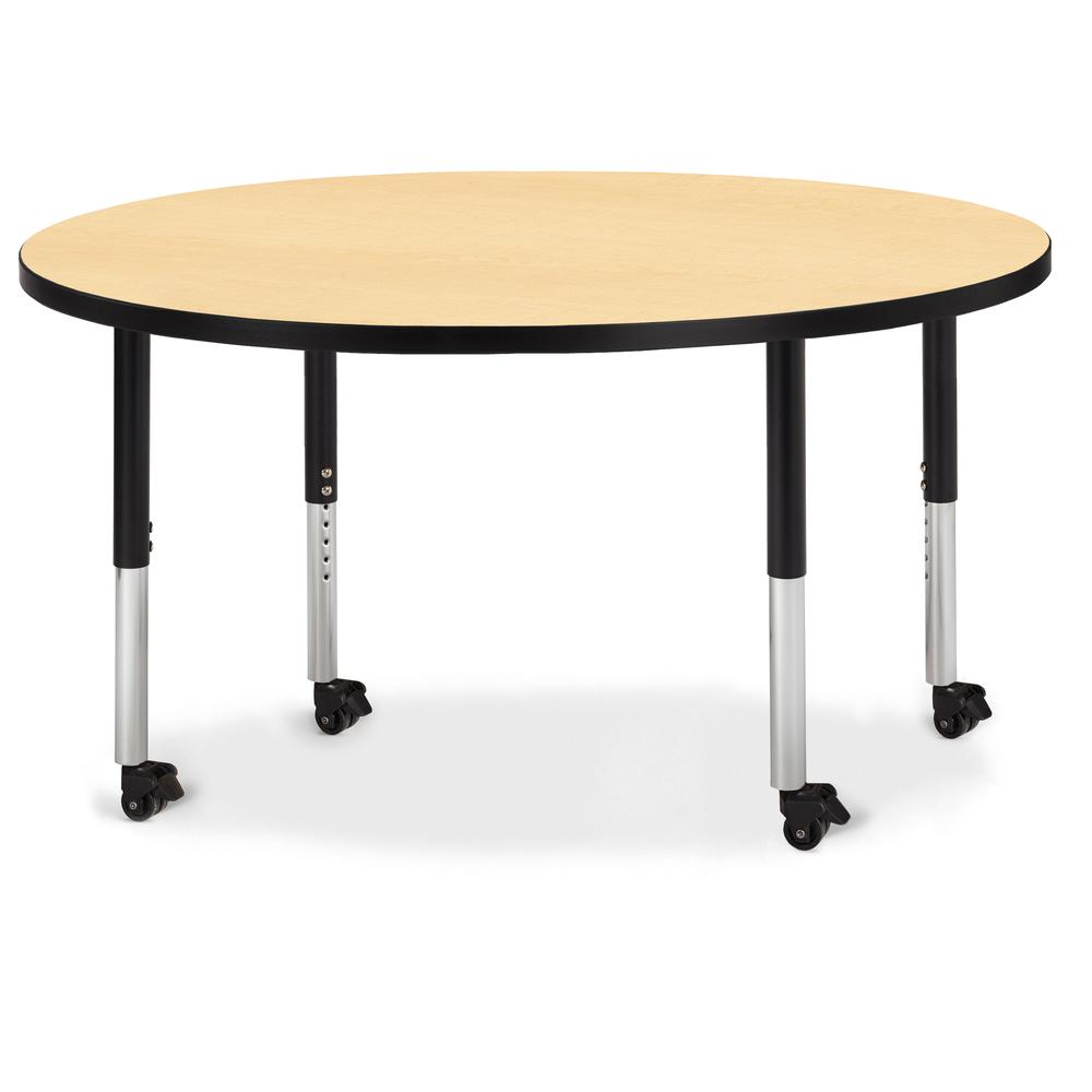 Round Activity Table - 48" Diameter, Mobile - Gray/Purple/Gray