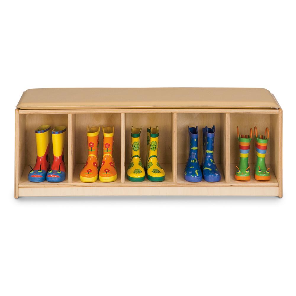 5 Section Bench Locker - Camel Cushion