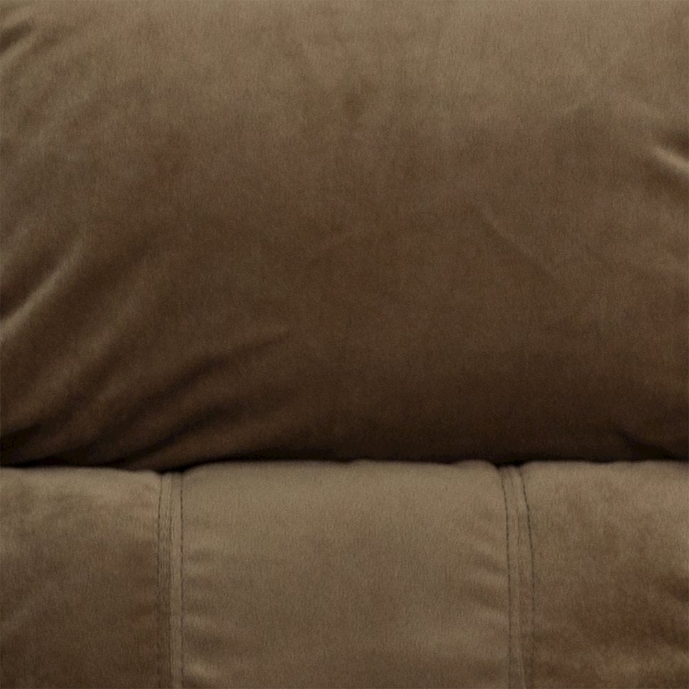 Deluxe Padded Contemporary Brown Microfiber Kids Recliner with Storage Arms