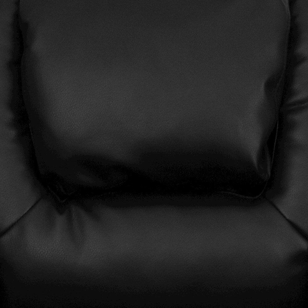 Contemporary Black LeatherSoft Kids Recliner with Cup Holder and Headrest