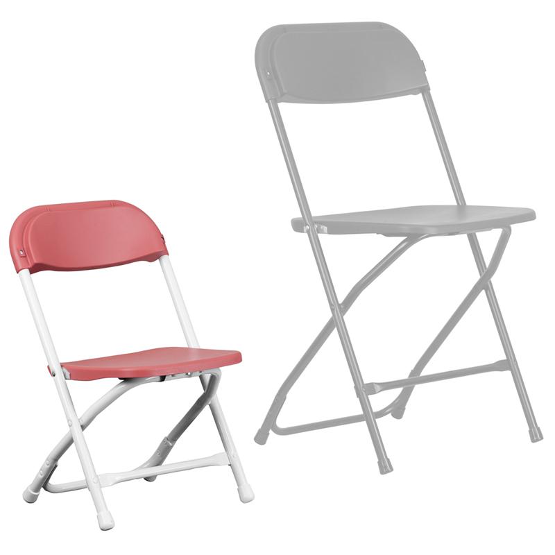 Kids Burgundy Plastic Folding Chair