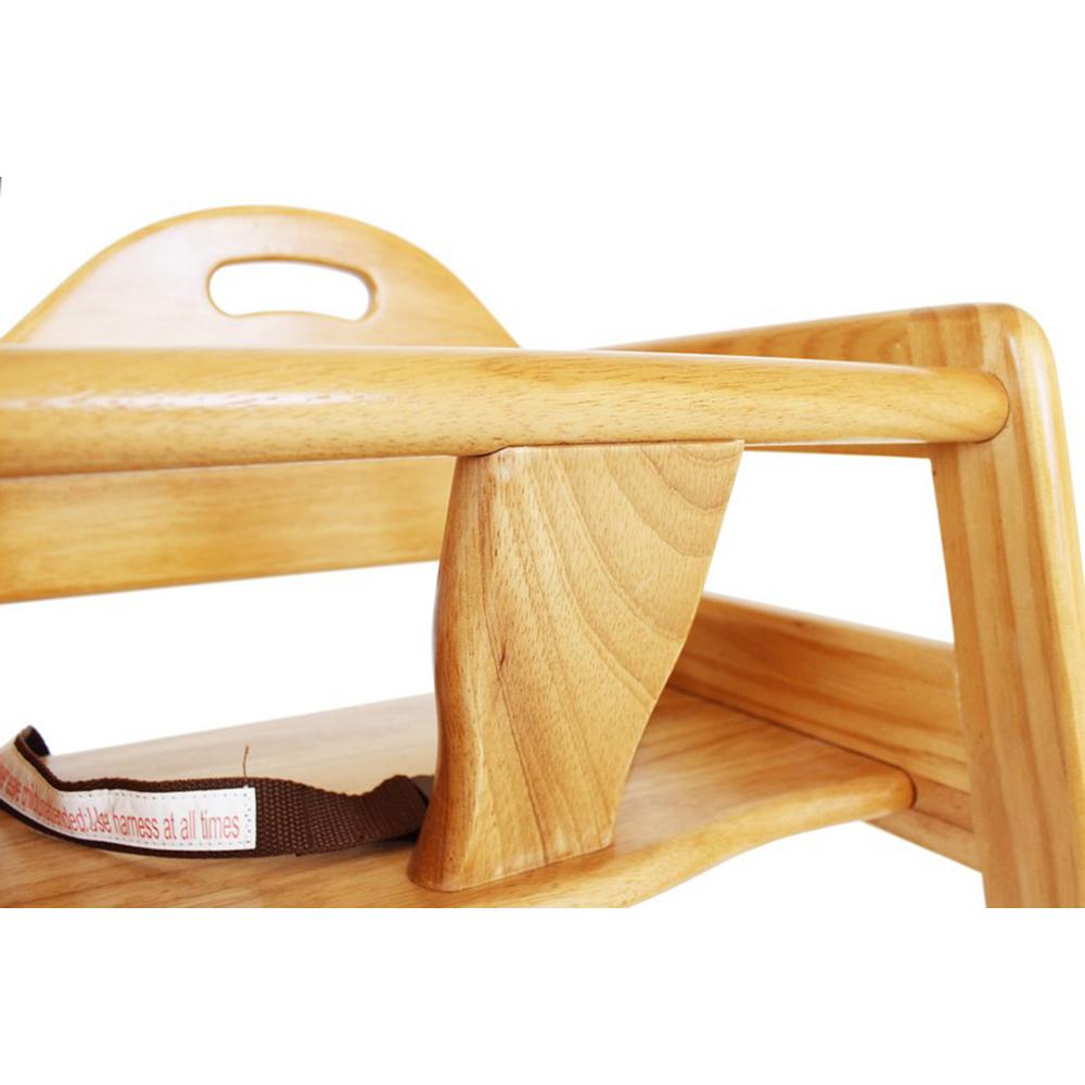 Solid Wood Stackable High Chair, Natural