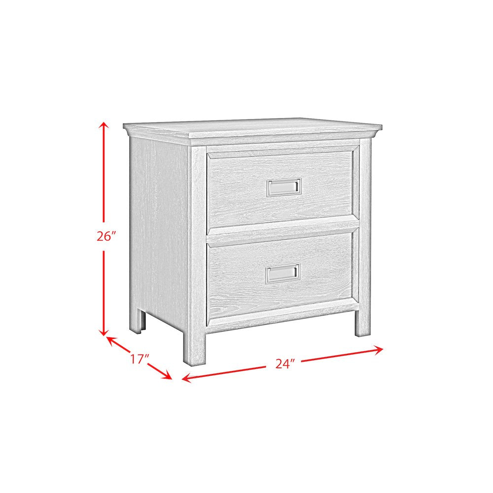 Hampton Kids 2-Drawer Nightstand with USB in Charcoal