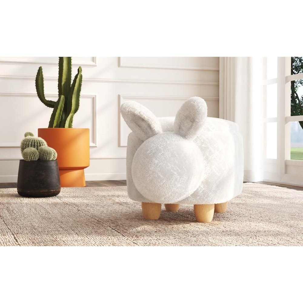 Thumper Rabbit Storage Stool in White