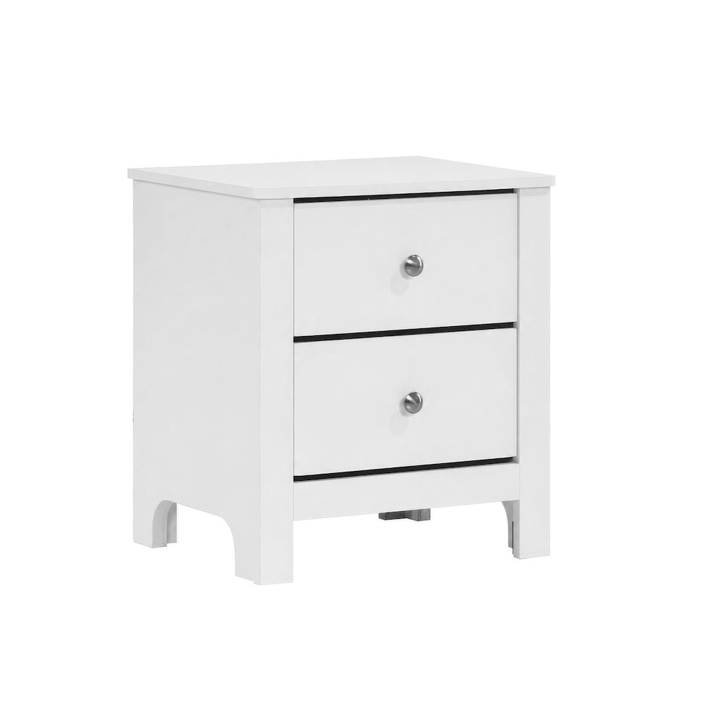 Santino 2-Drawer Nightstand in White