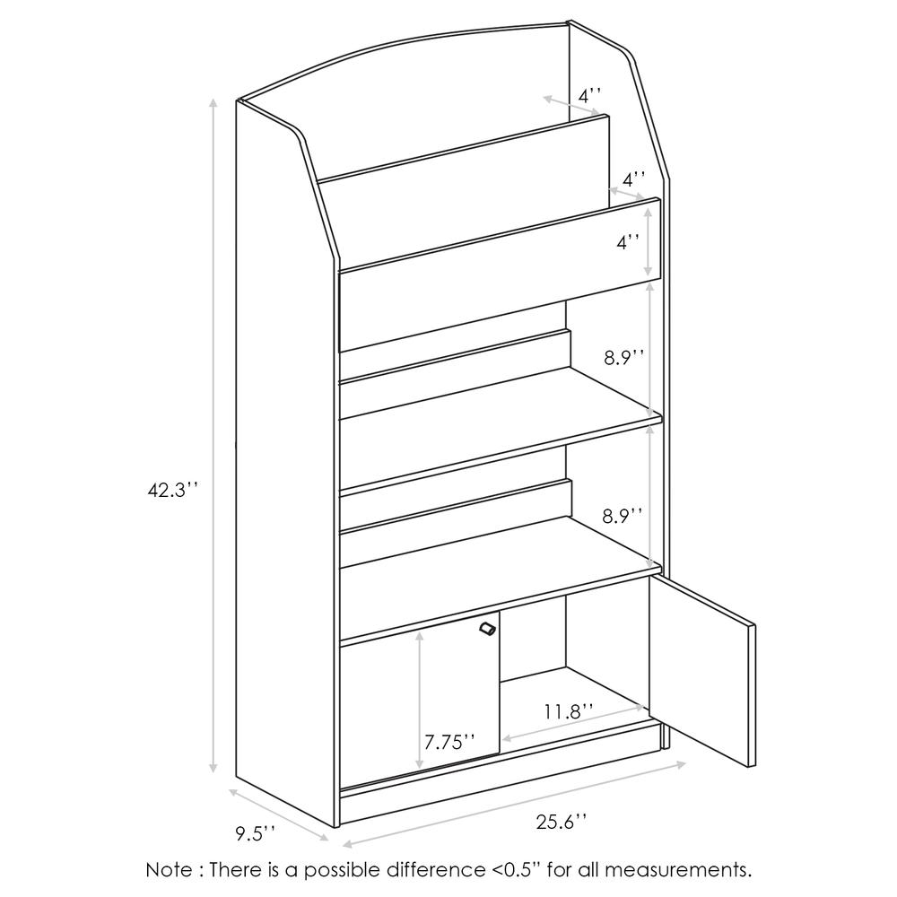 Kidkanac Magazine/Bookshelf with Toy Storage Cabinet, Light Blue