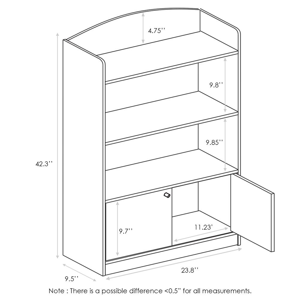 KidKanac Bookshelf with Storage Cabinet, Pink