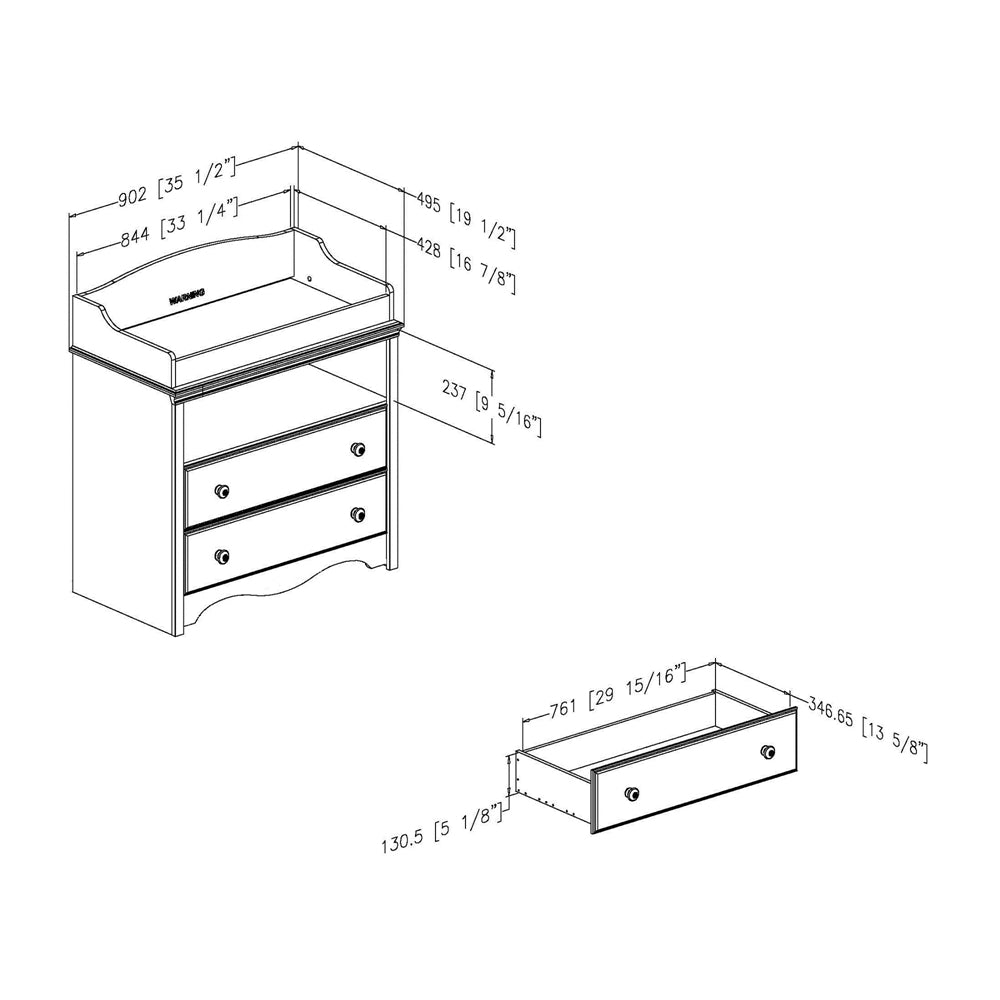 South Shore Angel Changing Table, Pure White