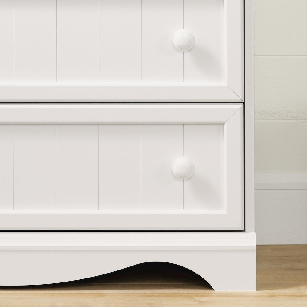 Savannah Changing Table with Drawers and Open Storage, Pure White