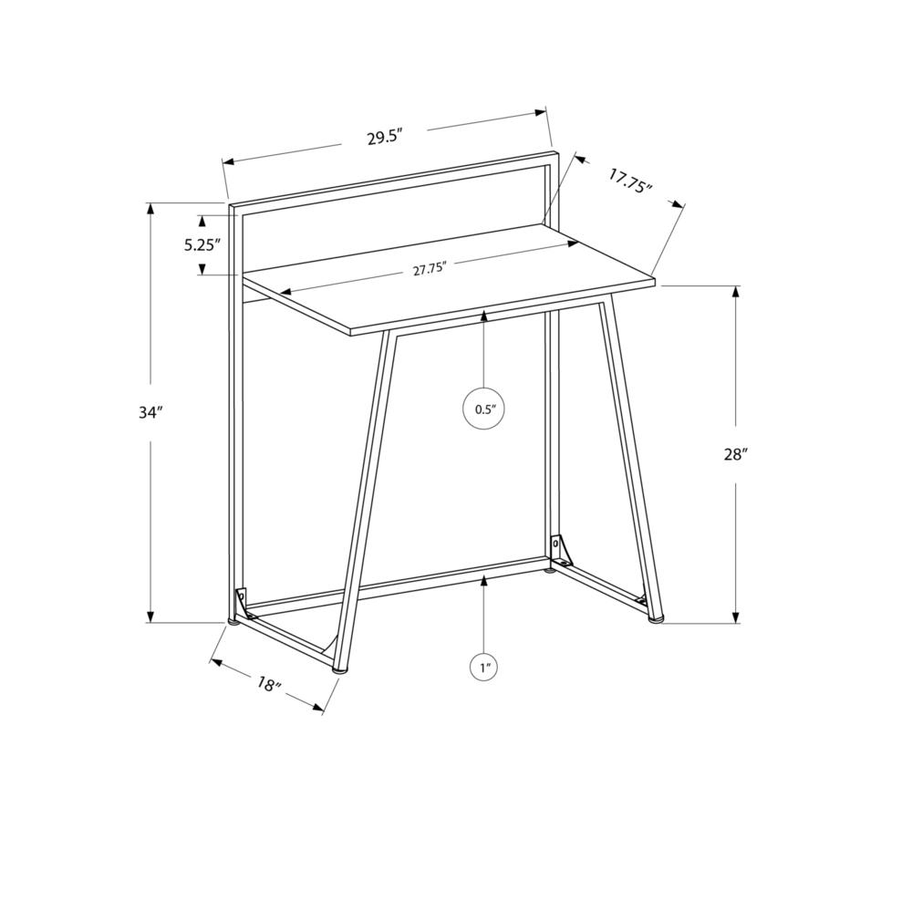 Computer Desk, Home Office, Laptop, 30L, Work, White Laminate, White