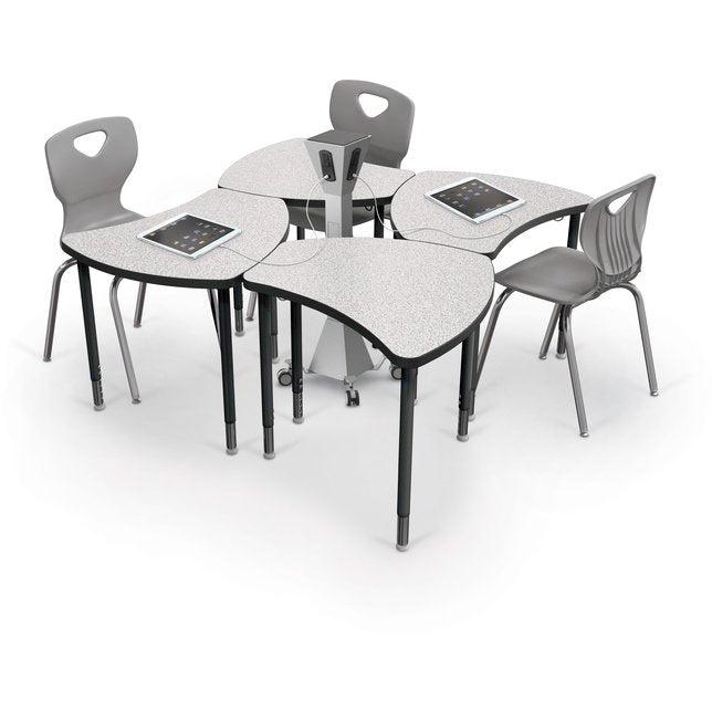 Snap Desk Configurable Student Desking -Gray Nebula Top Surface & Black Edgeband