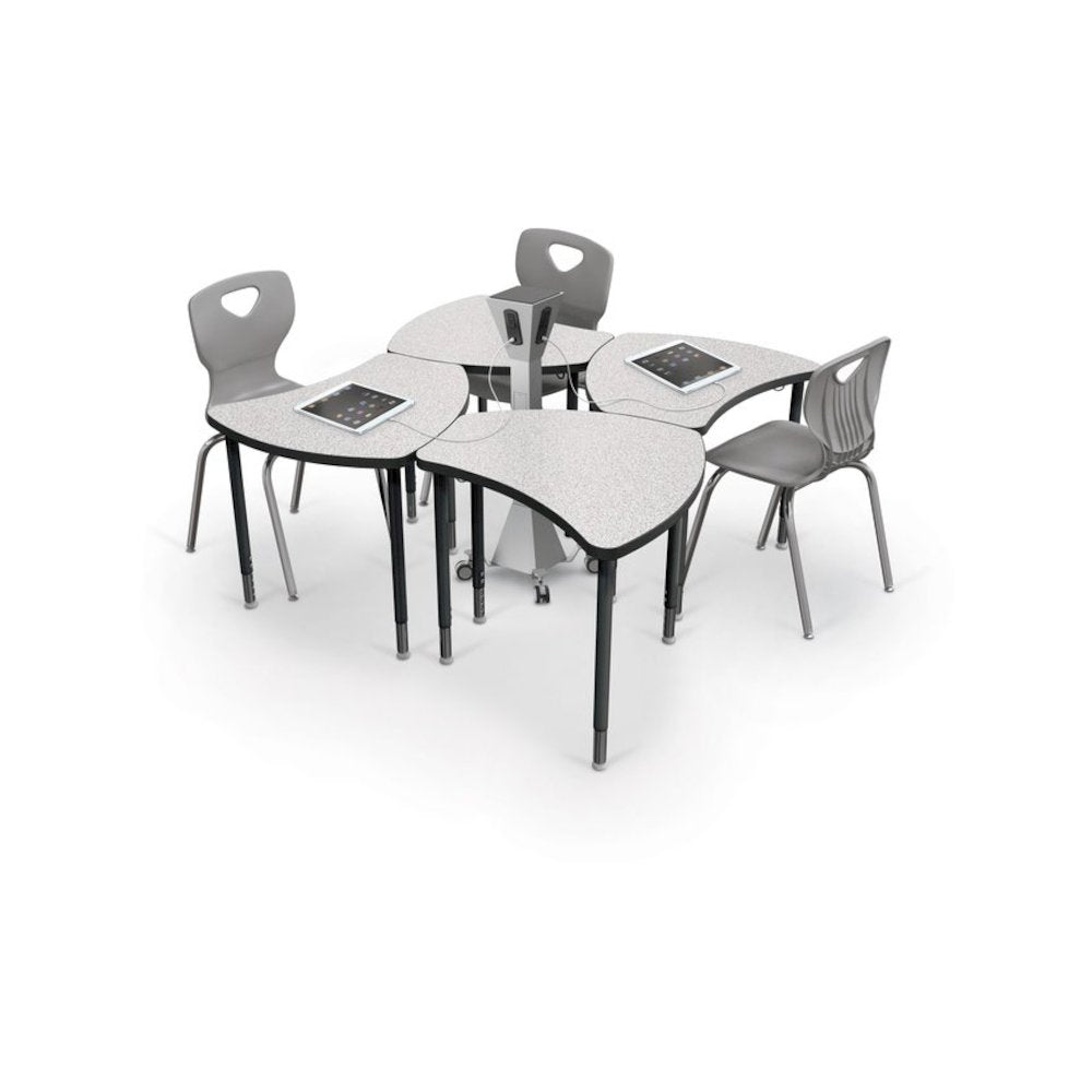 Snap Desk Configurable Student Desking -Gray Nebula Top Surface & Black Edgeband