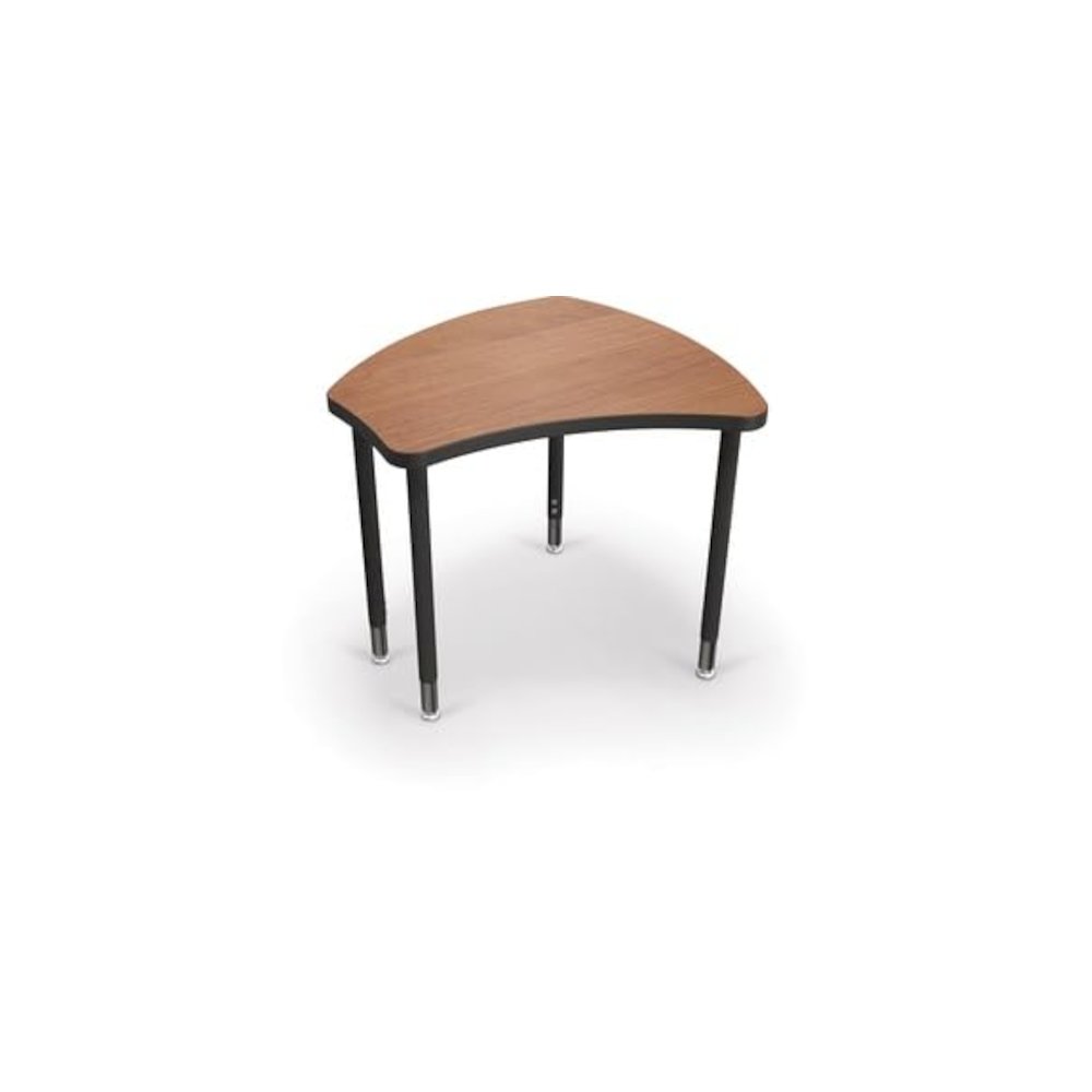 Large Shapes - Amber Cherry Top Surface And Black Edgeband - Black Horseshoe Legs - No Bookbox