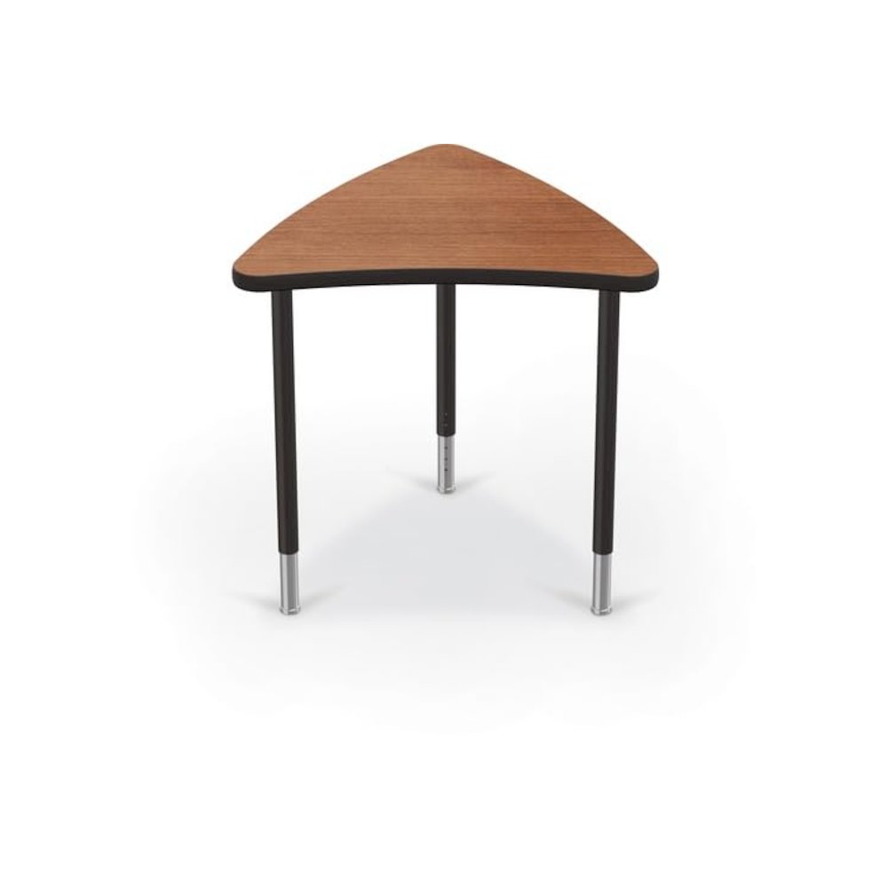 Creator - Chevron Table - Amber Cherry Top Surface And Laminate Backer Back Surface - Black Edgeband - Black Legs - No Bookbox