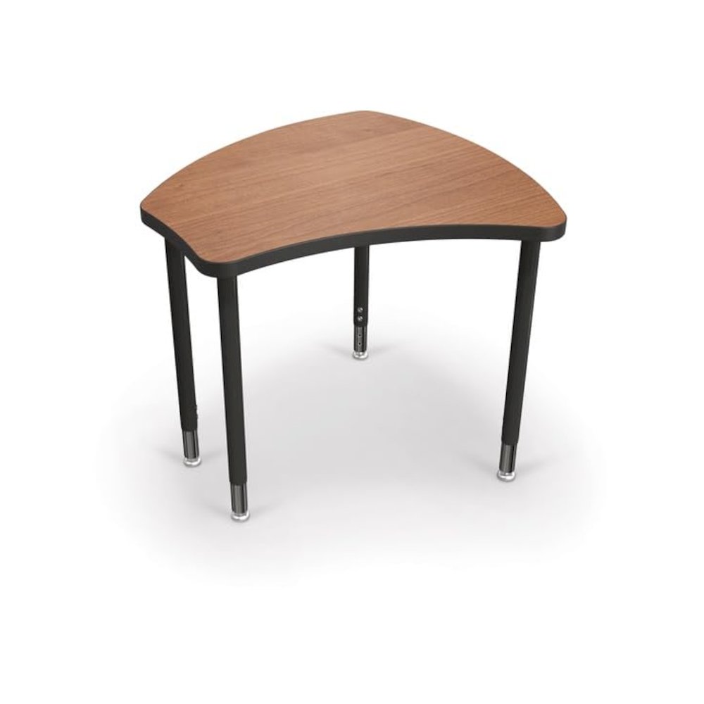 Small Shapes - Amber Cherry Top Surface And Black Edgeband - Black Horseshoe Legs - No Bookbox